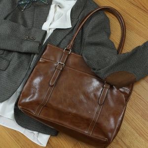 Nine & Co. Cognac Brown Leather Shoulder Bag